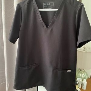 Figs Casma Scrub Top L Black